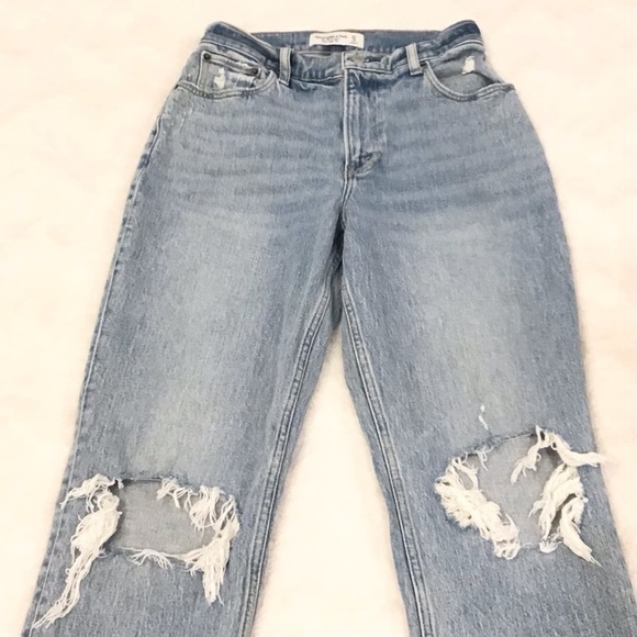 Abercrombie 4 Short (27S) 90s Straight Ultra High Rise Curve Love Women’s Jeans - Picture 3 of 11